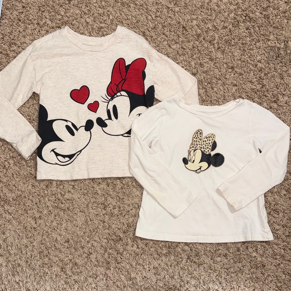 Size 5 girls bundle of 2 Disney x Baby Gap long sleeve t-shirts.